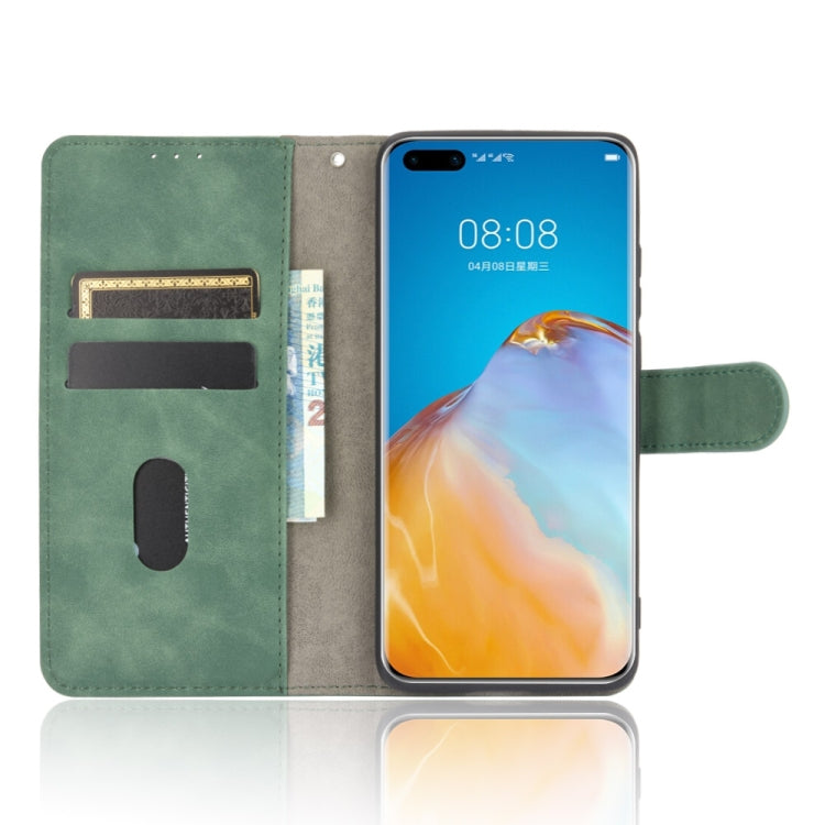 For Huawei P40 Pro Solid Color Skin Feel Magnetic Buckle Horizontal Flip Calf Texture PU Leather Case with Holder & Card Slots & Wallet