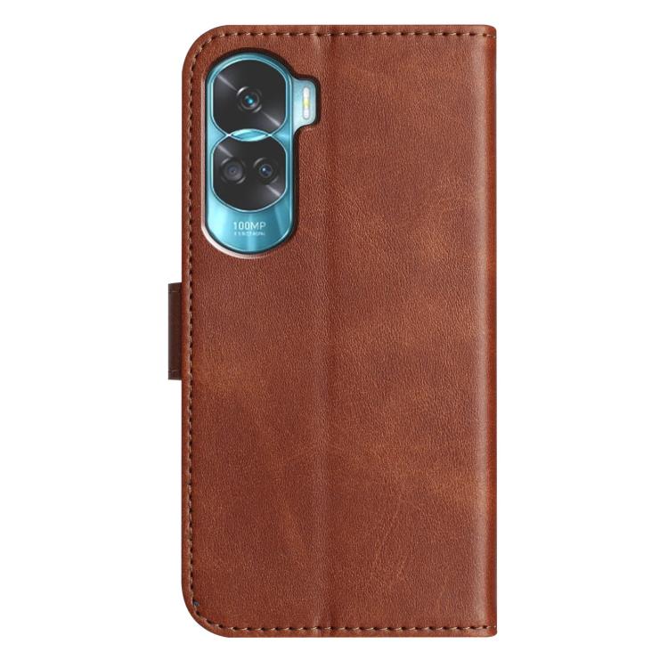 For Honor 90 Lite Dual-Folded S-shape Leather Phone Case