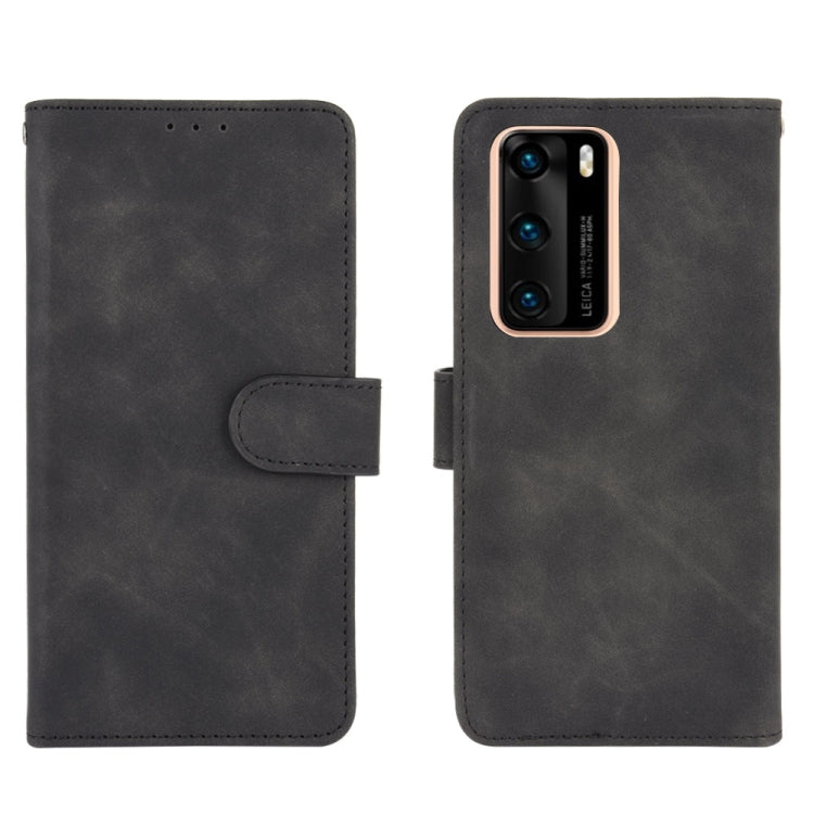 For Huawei P40 Solid Color Skin Feel Magnetic Buckle Horizontal Flip Calf Texture PU Leather Case with Holder & Card Slots & Wallet