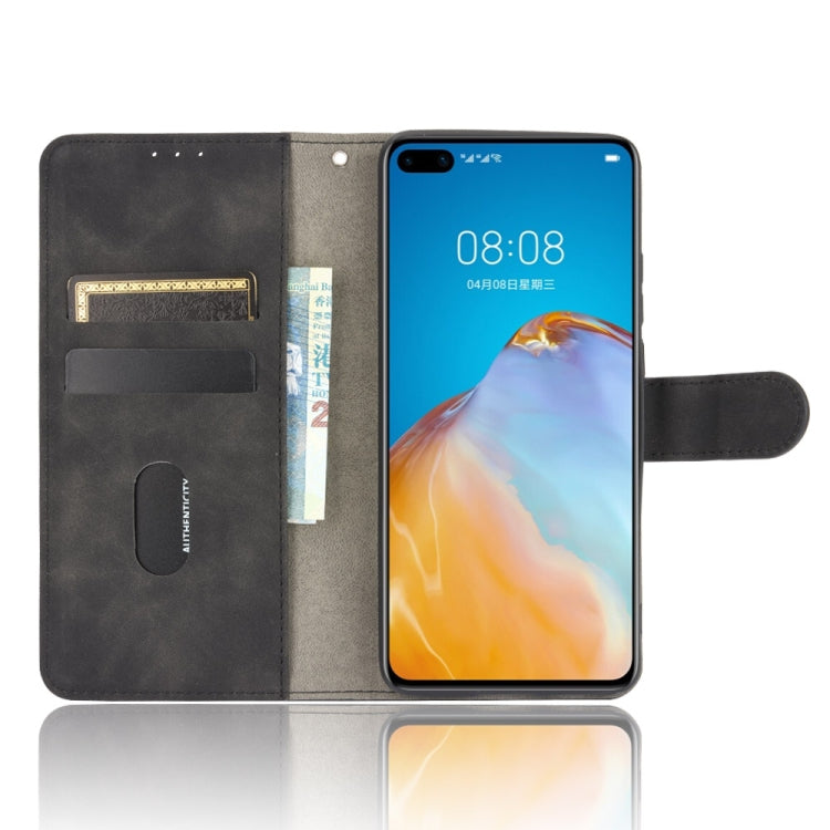 For Huawei P40 Solid Color Skin Feel Magnetic Buckle Horizontal Flip Calf Texture PU Leather Case with Holder & Card Slots & Wallet
