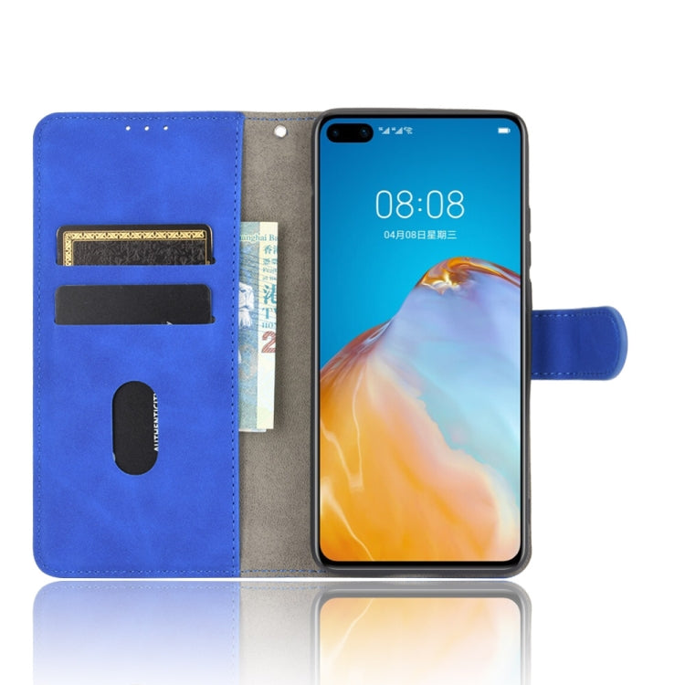 For Huawei P40 Solid Color Skin Feel Magnetic Buckle Horizontal Flip Calf Texture PU Leather Case with Holder & Card Slots & Wallet