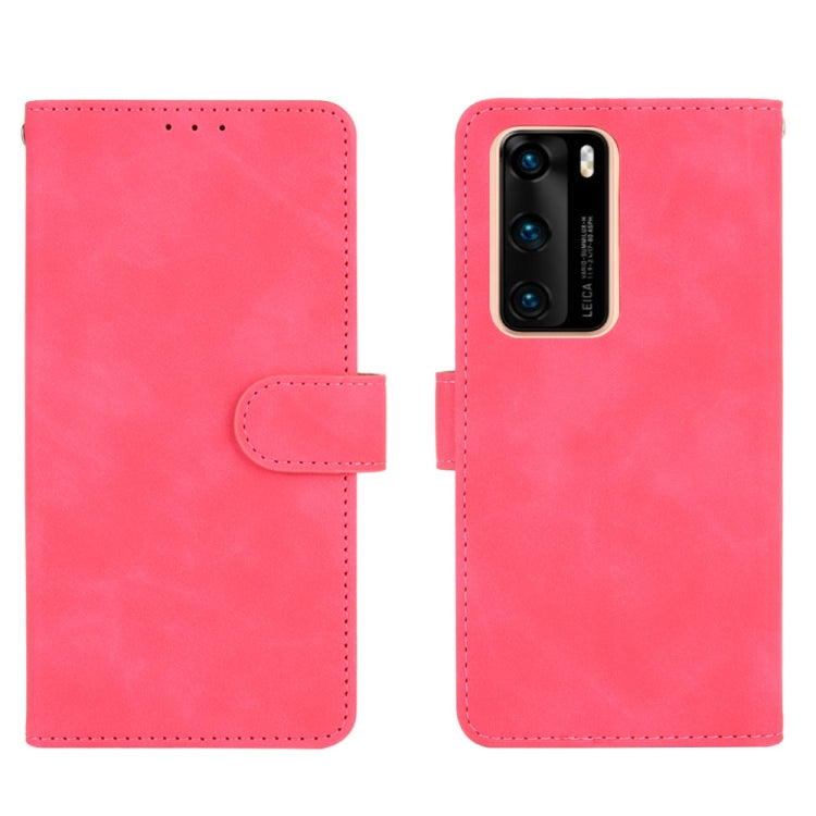 For Huawei P40 Solid Color Skin Feel Magnetic Buckle Horizontal Flip Calf Texture PU Leather Case with Holder & Card Slots & Wallet