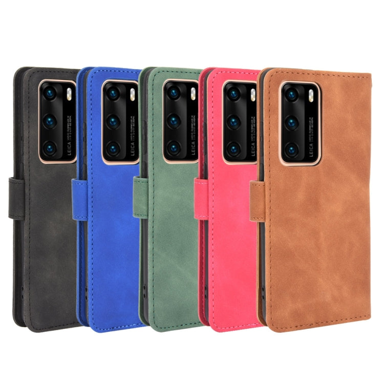 For Huawei P40 Solid Color Skin Feel Magnetic Buckle Horizontal Flip Calf Texture PU Leather Case with Holder & Card Slots & Wallet