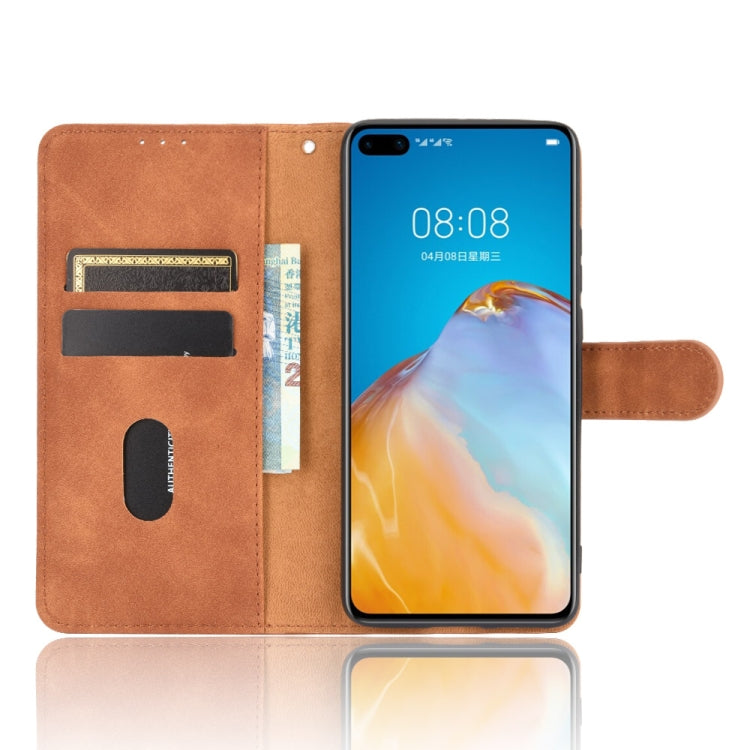 For Huawei P40 Solid Color Skin Feel Magnetic Buckle Horizontal Flip Calf Texture PU Leather Case with Holder & Card Slots & Wallet