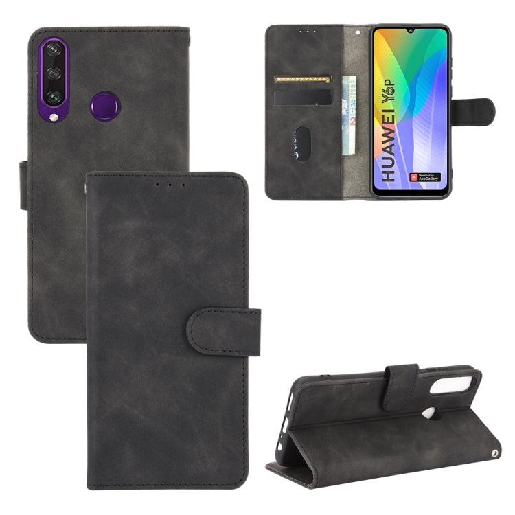 For Huawei Y6p Solid Color Skin Feel Magnetic Buckle Horizontal Flip Calf Texture PU Leather Case with Holder & Card Slots & Wallet
