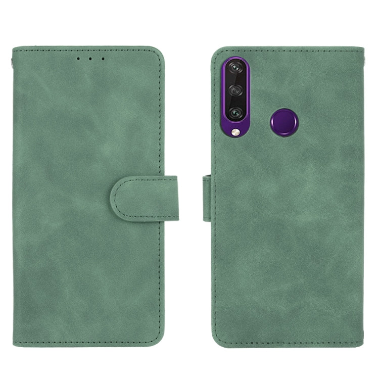 For Huawei Y6p Solid Color Skin Feel Magnetic Buckle Horizontal Flip Calf Texture PU Leather Case with Holder & Card Slots & Wallet