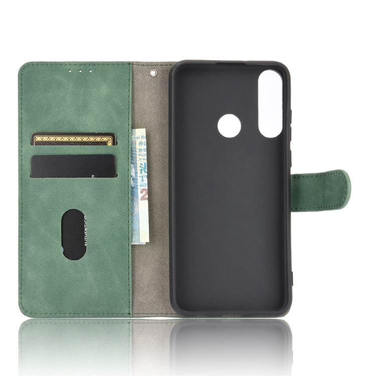 For Huawei Y6p Solid Color Skin Feel Magnetic Buckle Horizontal Flip Calf Texture PU Leather Case with Holder & Card Slots & Wallet