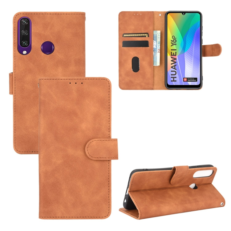 For Huawei Y6p Solid Color Skin Feel Magnetic Buckle Horizontal Flip Calf Texture PU Leather Case with Holder & Card Slots & Wallet