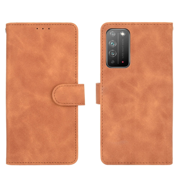 For Huawei Honor X10 5G Solid Color Skin Feel Magnetic Buckle Horizontal Flip Calf Texture PU Leather Case with Holder & Card Slots & Wallet