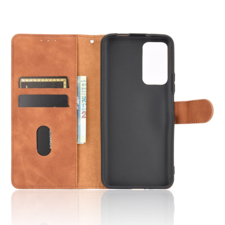 For Huawei Honor X10 5G Solid Color Skin Feel Magnetic Buckle Horizontal Flip Calf Texture PU Leather Case with Holder & Card Slots & Wallet