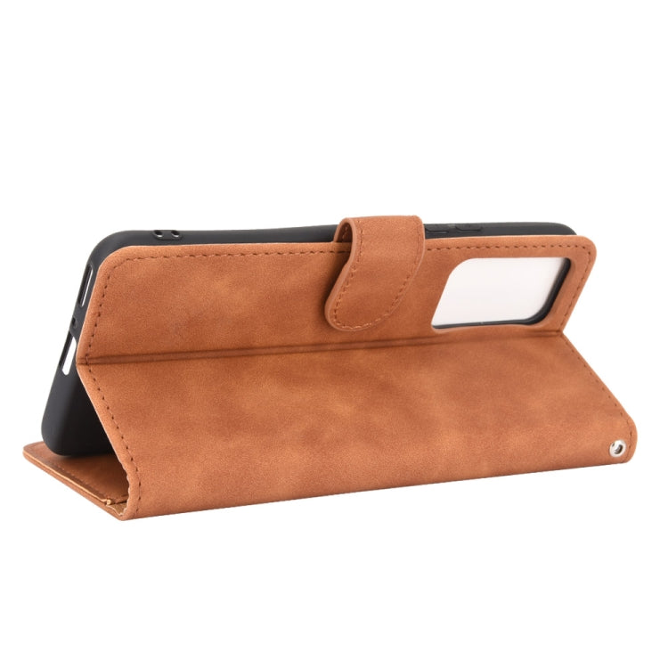 For Huawei Honor X10 5G Solid Color Skin Feel Magnetic Buckle Horizontal Flip Calf Texture PU Leather Case with Holder & Card Slots & Wallet