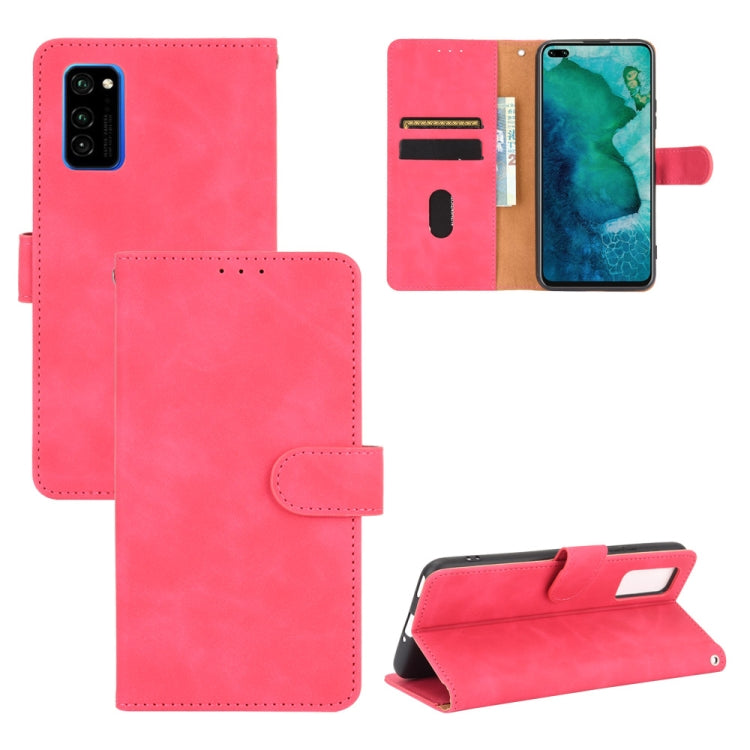 For Huawei Honor View30 / View30 Pro Solid Color Skin Feel Magnetic Buckle Horizontal Flip Calf Texture PU Leather Case with Holder & Card Slots & Wallet