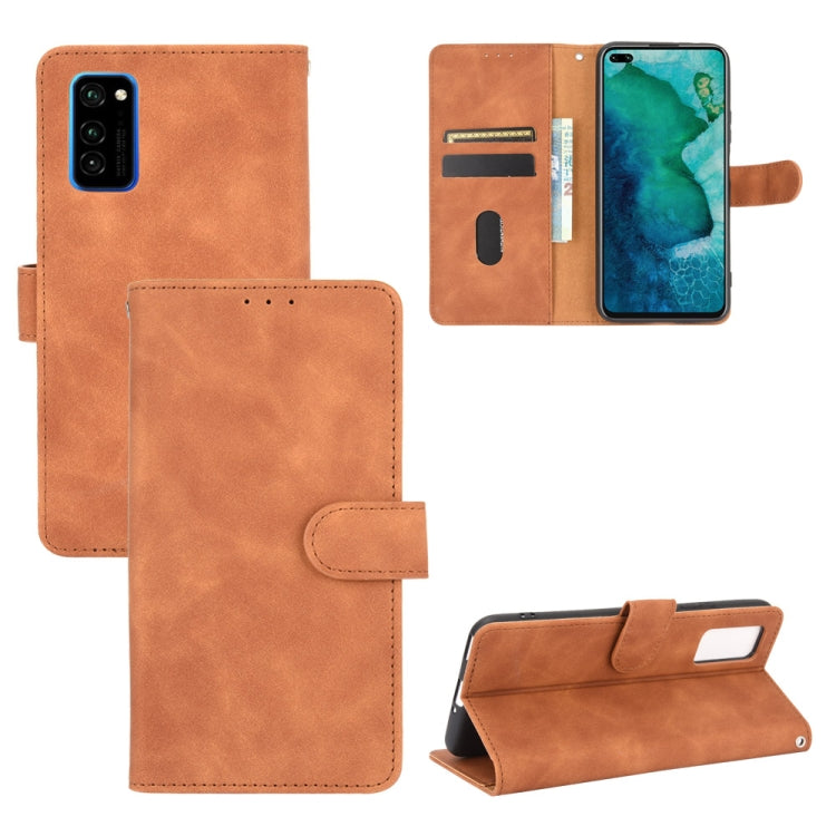 For Huawei Honor View30 / View30 Pro Solid Color Skin Feel Magnetic Buckle Horizontal Flip Calf Texture PU Leather Case with Holder & Card Slots & Wallet