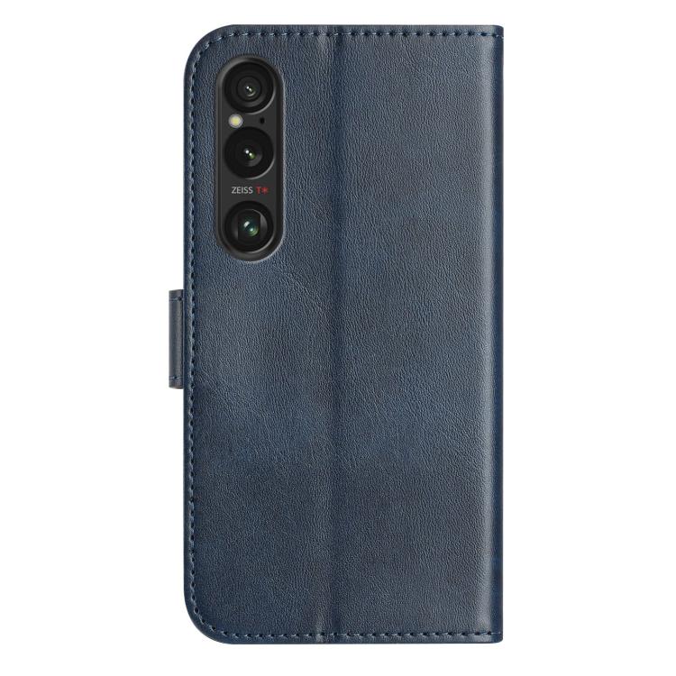 For Sony Xperia 1 V 2023 Dual-Folded S-shape Leather Phone Case
