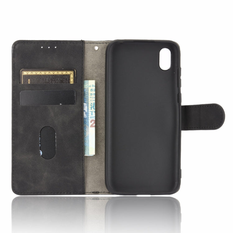 For Huawei Honor 8S / Y5 (2019) Solid Color Skin Feel Magnetic Buckle Horizontal Flip Calf Texture PU Leather Case with Holder & Card Slots & Wallet