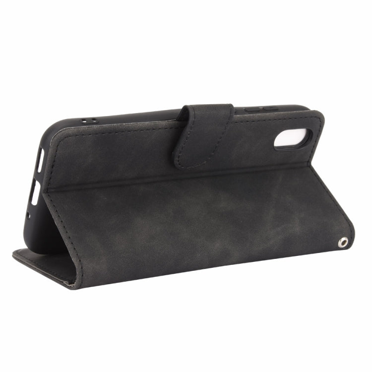 For Huawei Honor 8S / Y5 (2019) Solid Color Skin Feel Magnetic Buckle Horizontal Flip Calf Texture PU Leather Case with Holder & Card Slots & Wallet