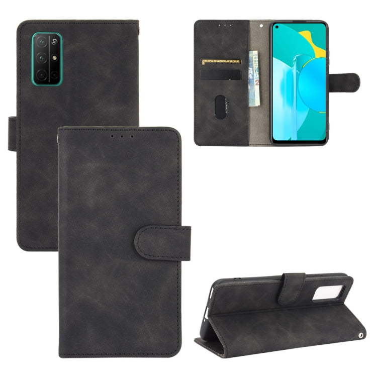 For Huawei Honor 30S Solid Color Skin Feel Magnetic Buckle Horizontal Flip Calf Texture PU Leather Case with Holder & Card Slots & Wallet