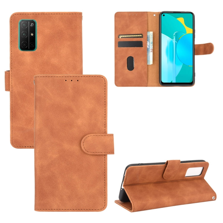 For Huawei Honor 30S Solid Color Skin Feel Magnetic Buckle Horizontal Flip Calf Texture PU Leather Case with Holder & Card Slots & Wallet