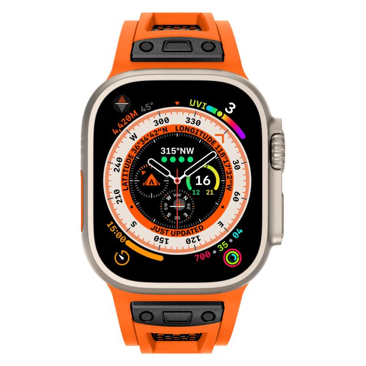 For Apple Watch 46mm / 49mm / 45mm / 44mm Kalebol Honeycomb TPU Black Mesh Strap