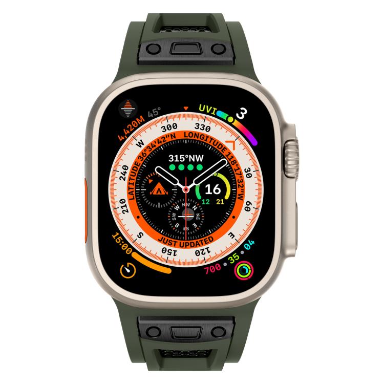 For Apple Watch 46mm / 49mm / 45mm / 44mm Kalebol Honeycomb TPU Black Mesh Strap