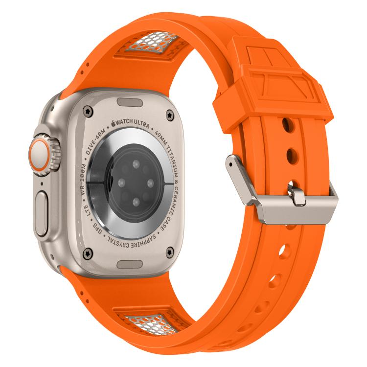 For Apple Watch 46mm / 49mm / 45mm / 44mm Kalebol Honeycomb TPU Titanium Mesh Strap