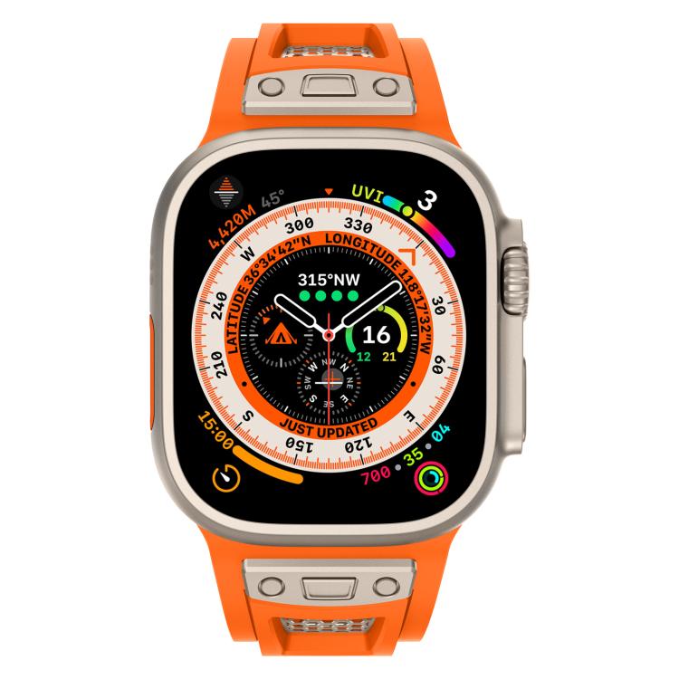 For Apple Watch 46mm / 49mm / 45mm / 44mm Kalebol Honeycomb TPU Titanium Mesh Strap