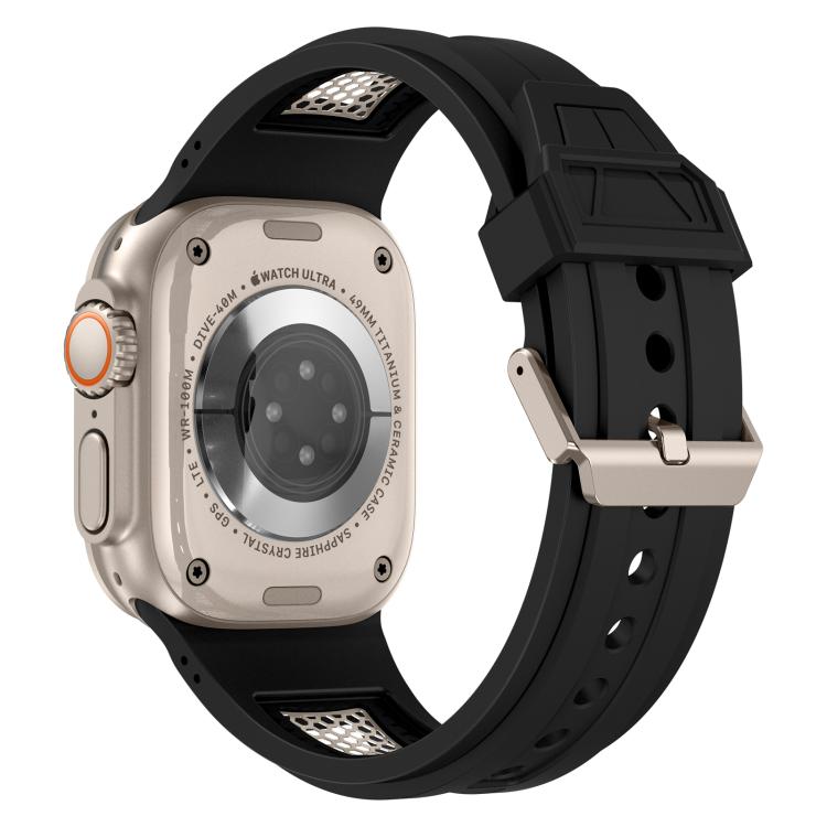 For Apple Watch 46mm / 49mm / 45mm / 44mm Kalebol Honeycomb TPU Titanium Mesh Strap