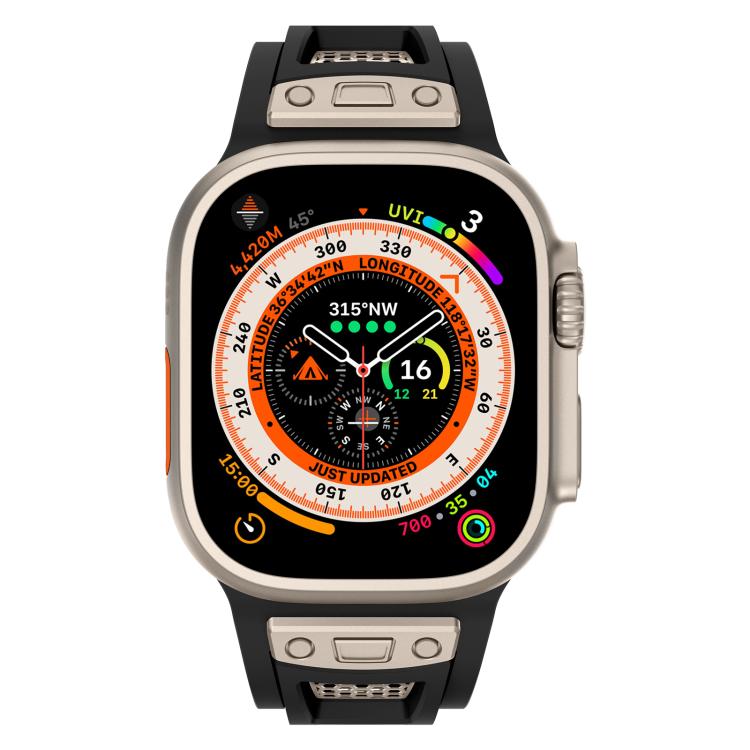 For Apple Watch 46mm / 49mm / 45mm / 44mm Kalebol Honeycomb TPU Titanium Mesh Strap