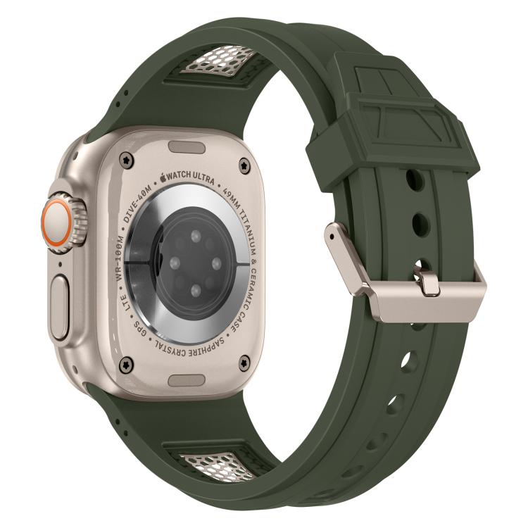 For Apple Watch 46mm / 49mm / 45mm / 44mm Kalebol Honeycomb TPU Titanium Mesh Strap