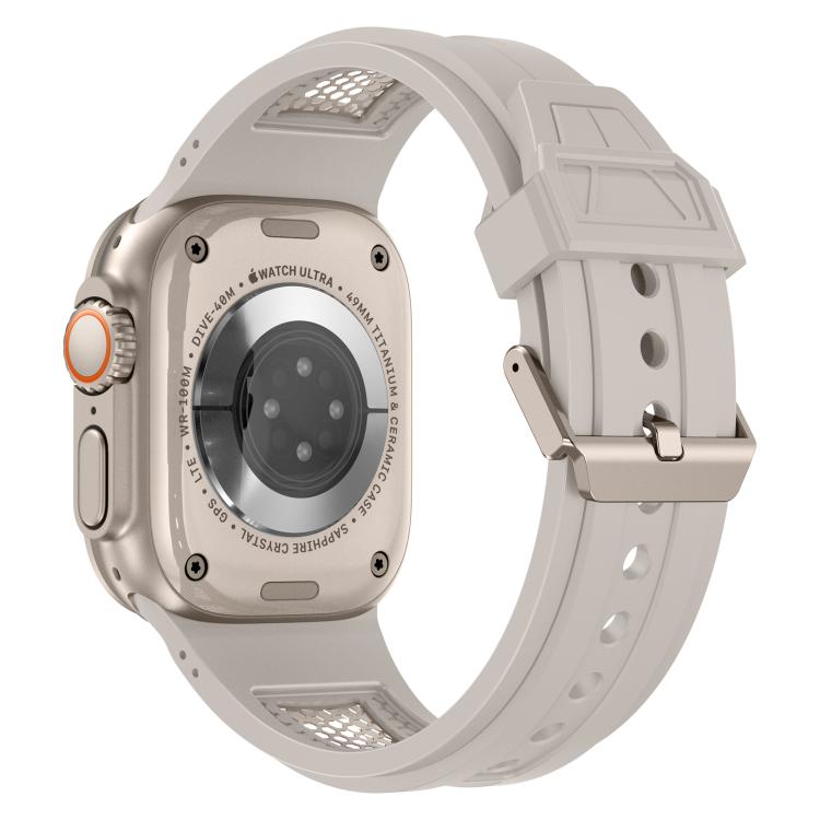 For Apple Watch 46mm / 49mm / 45mm / 44mm Kalebol Honeycomb TPU Titanium Mesh Strap