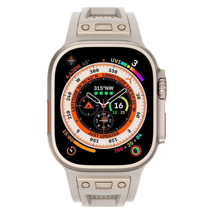 For Apple Watch 46mm / 49mm / 45mm / 44mm Kalebol Honeycomb TPU Titanium Mesh Strap