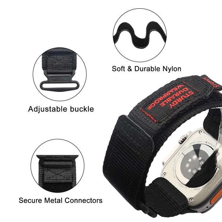 For Apple Watch 46mm / 49mm / 45mm / 44mm Kalebol Simple Two Section Nylon Strap