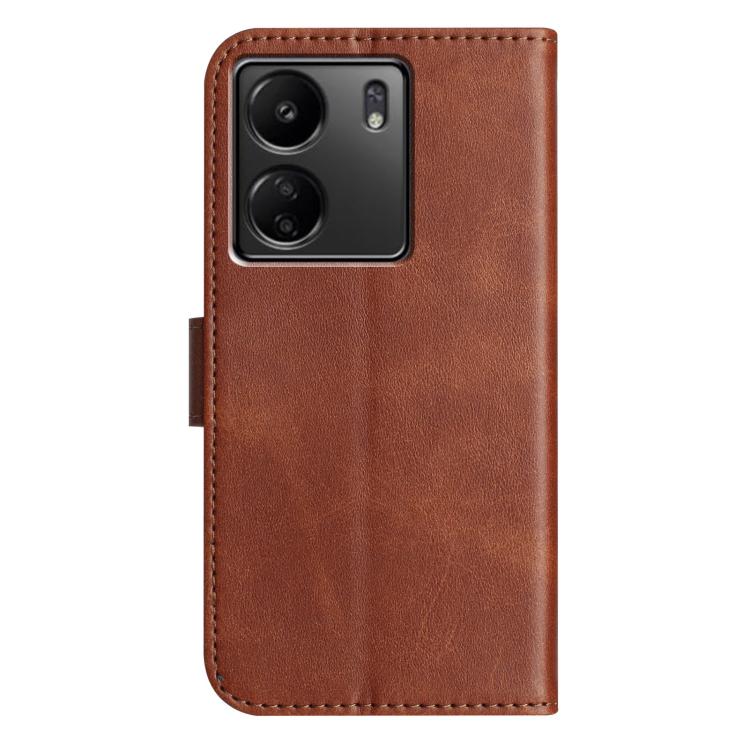 For Redmi 13C 4G Dual-Folded S-shape Leather Phone Case