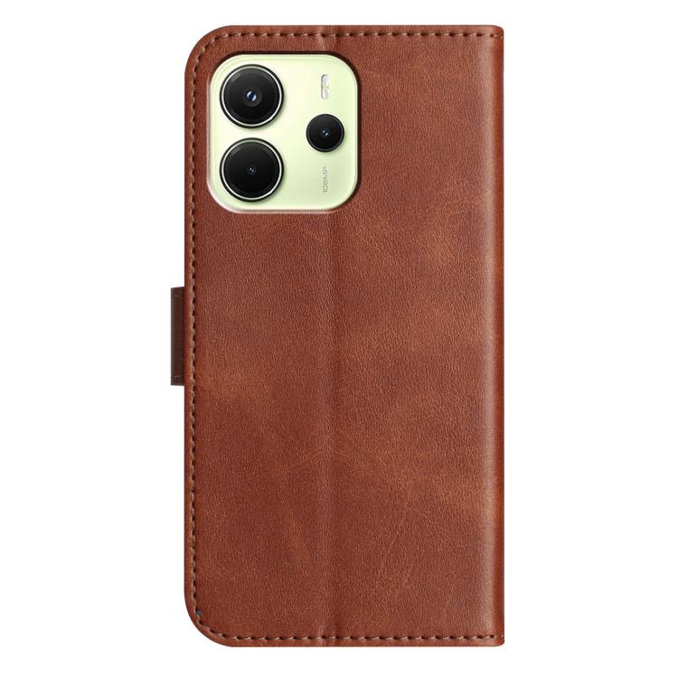 For Redmi Note 14 4G 163.25mm Dual-Folded S-shape Leather Phone Case