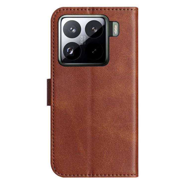 For Xiaomi 15 Pro Dual-Folded S-shape Leather Phone Case