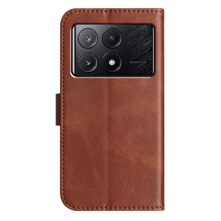 For Xiaomi Poco F6 Pro 5G Dual-Folded S-shape Leather Phone Case