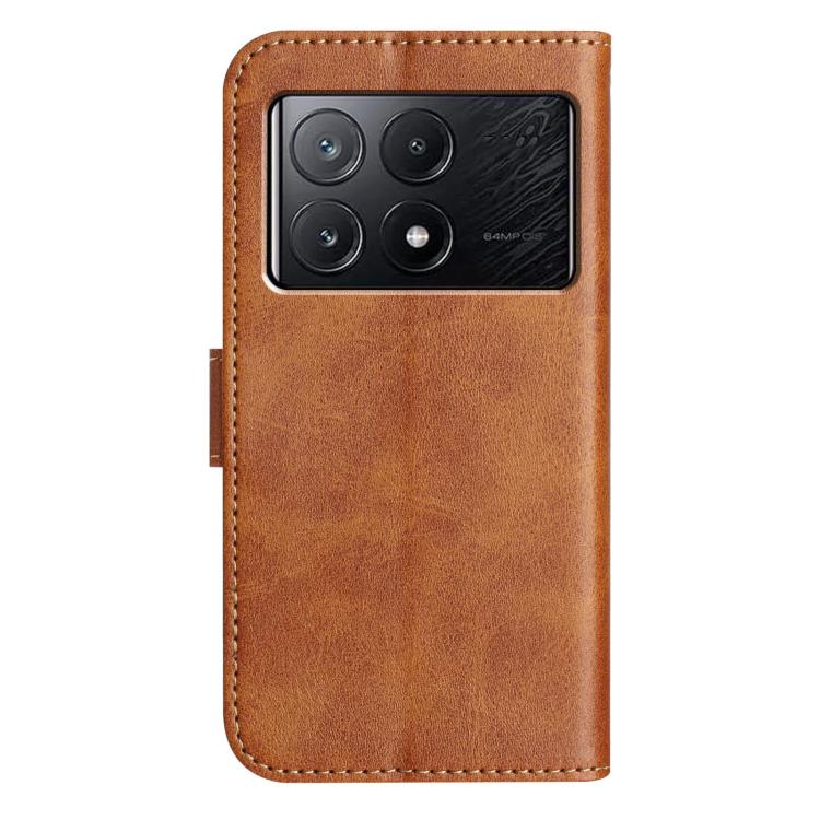 For Xiaomi Poco F6 Pro 5G Dual-Folded S-shape Leather Phone Case