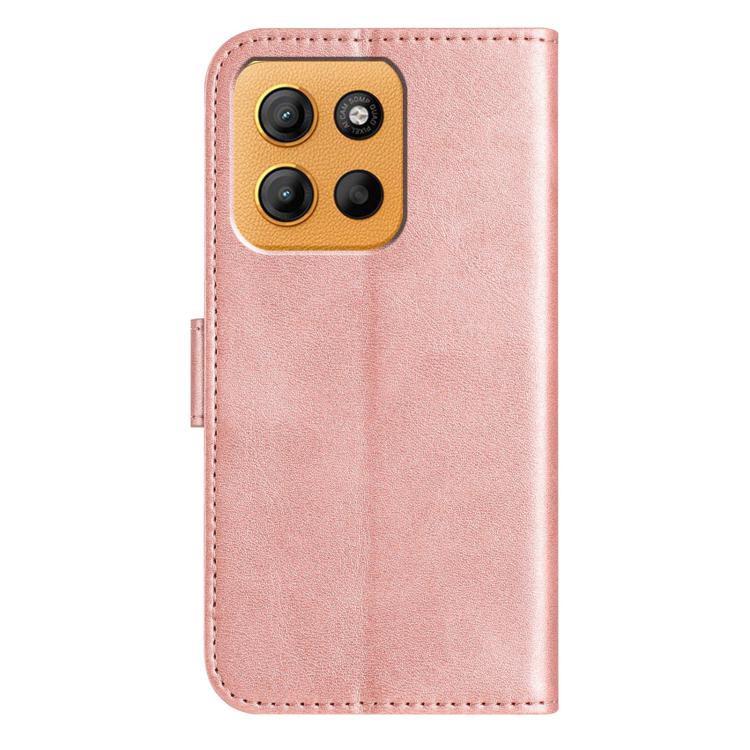 For Motorola Moto G15 Dual-Folded S-shape Leather Phone Case