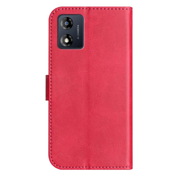 For Motorola Moto E13 Dual-Folded S-shape Leather Phone Case