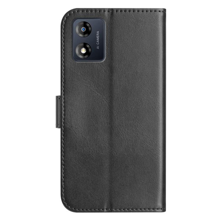 For Motorola Moto E13 Dual-Folded S-shape Leather Phone Case