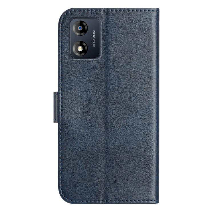 For Motorola Moto E13 Dual-Folded S-shape Leather Phone Case