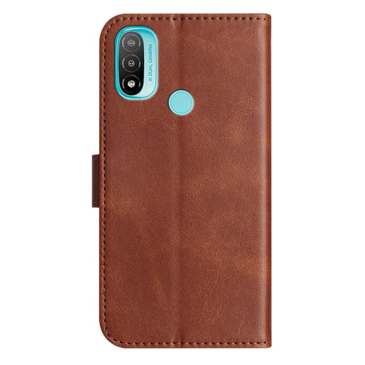 For Motorola Moto E20 / E30 / E40 Dual-Folded S-shape Leather Phone Case