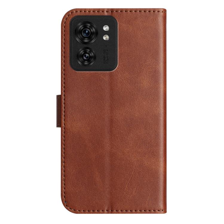 For Motorola Edge 40 Dual-Folded S-shape Leather Phone Case