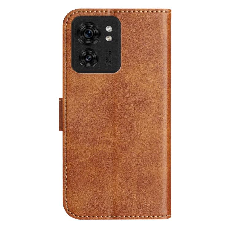 For Motorola Edge 40 Dual-Folded S-shape Leather Phone Case