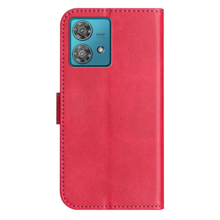 For Motorola Edge 40 Neo Dual-Folded S-shape Leather Phone Case