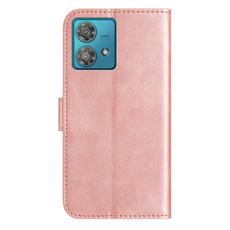For Motorola Edge 40 Neo Dual-Folded S-shape Leather Phone Case
