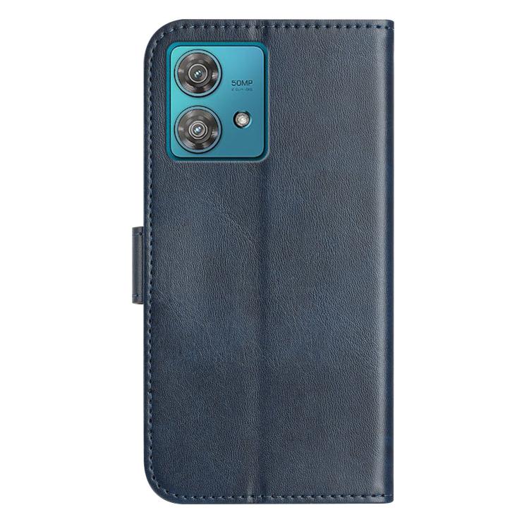 For Motorola Edge 40 Neo Dual-Folded S-shape Leather Phone Case