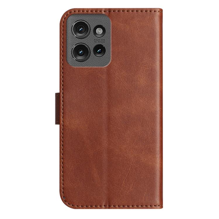 For Motorola Edge 50 Dual-Folded S-shape Leather Phone Case