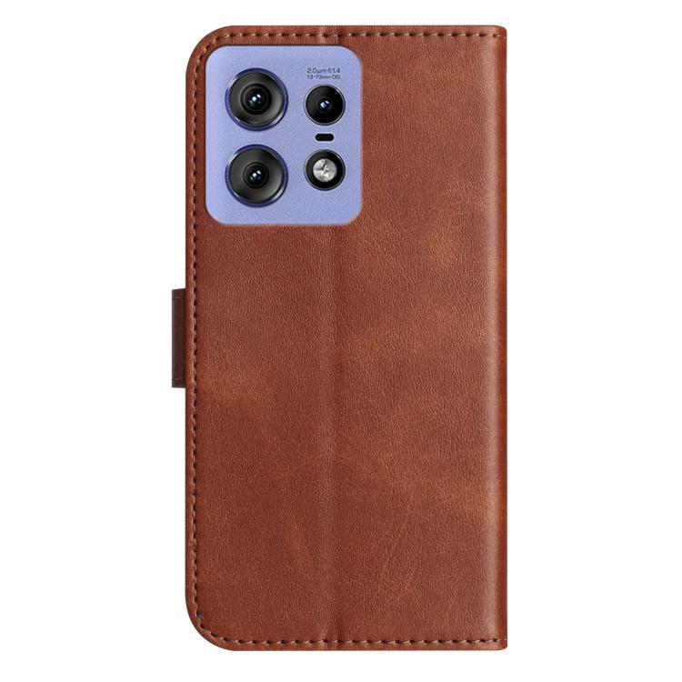 For Motorola Edge 50 Pro Dual-Folded S-shape Leather Phone Case