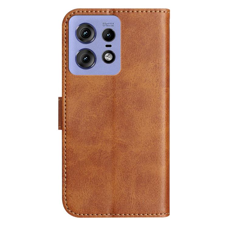 For Motorola Edge 50 Pro Dual-Folded S-shape Leather Phone Case